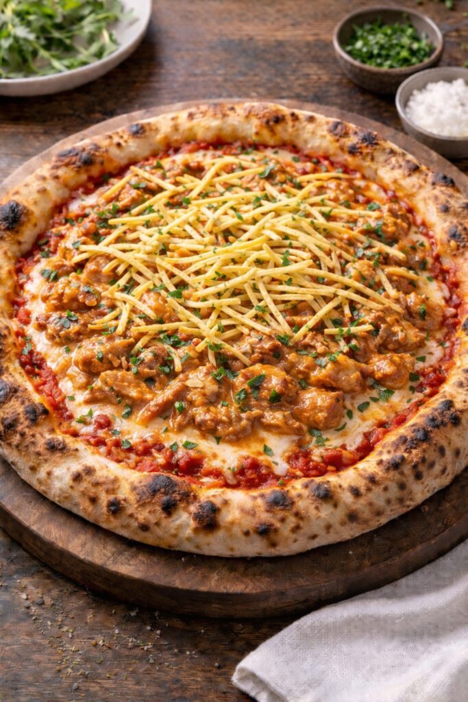 Chicken Stroganoff Pizza